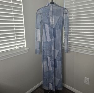 Zara Denim Blue Long Sleeve Dress